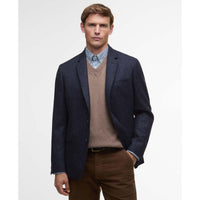 Navy Barbour Mens Godfrey Moons Shetland Blazer ON Model Front