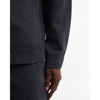 Dark Navy Barbour Mens Tartan Trimmed Washed Overshirt Cuff