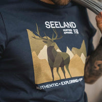 Dark Blue Seeland Mens Fragment T-Shirt Detail