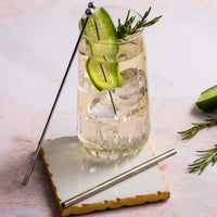 Viners Barware 6 Piece Short Steel Drinking Straws LS