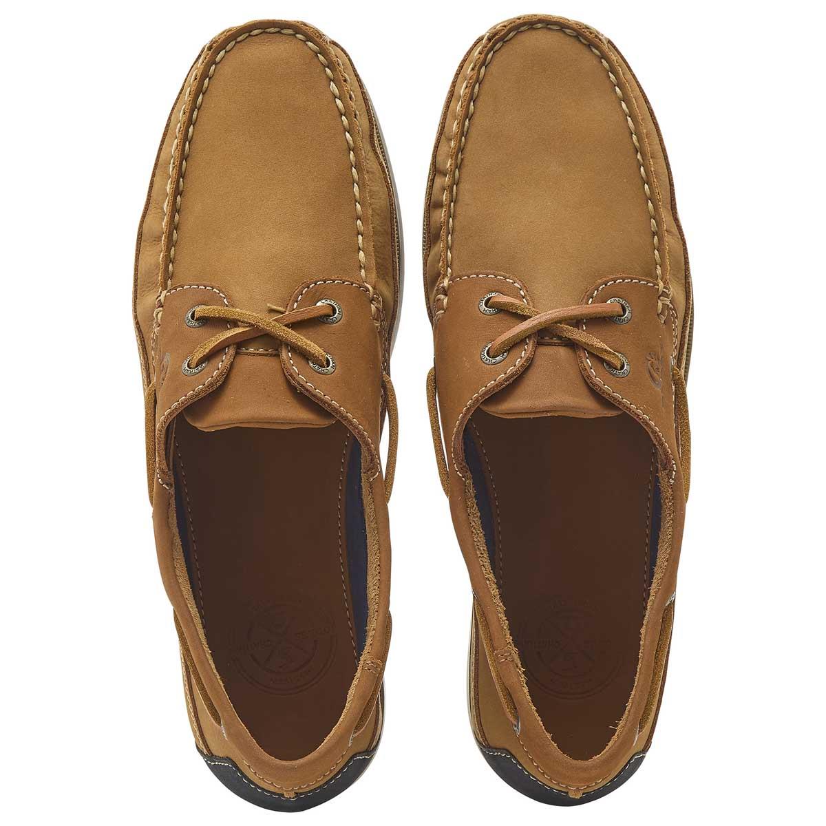 Tan/Navy Chatham x Joules Mens Boardwalk Deck Shoe Top