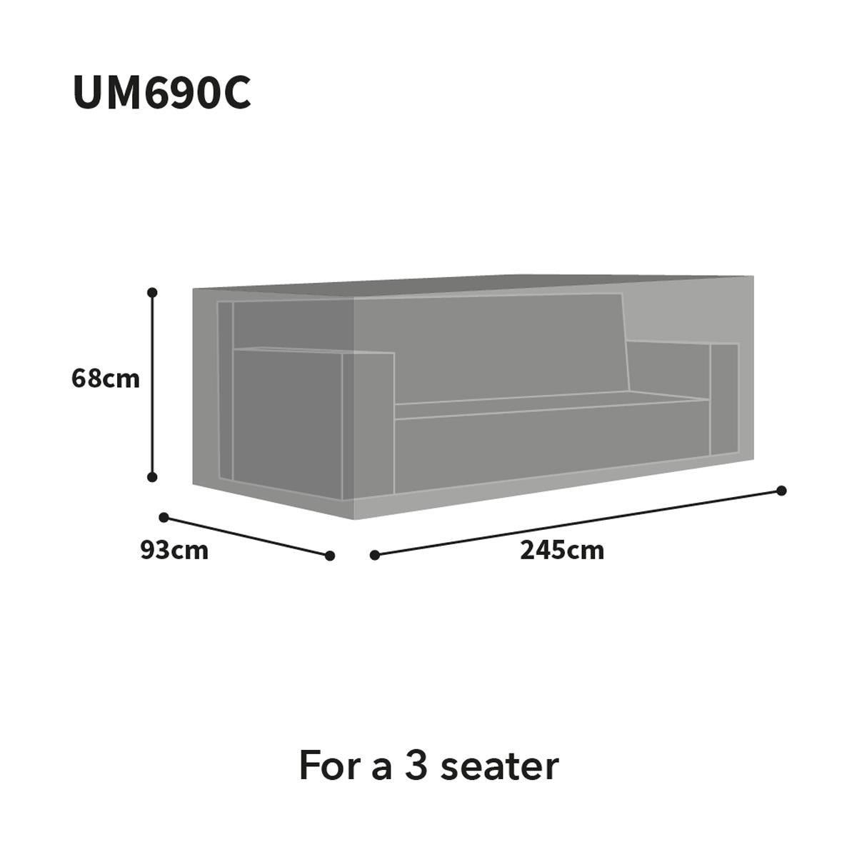 Bosmere Ultimate Protector Large Sofa Cover 3 Seat Charcoal UM690C