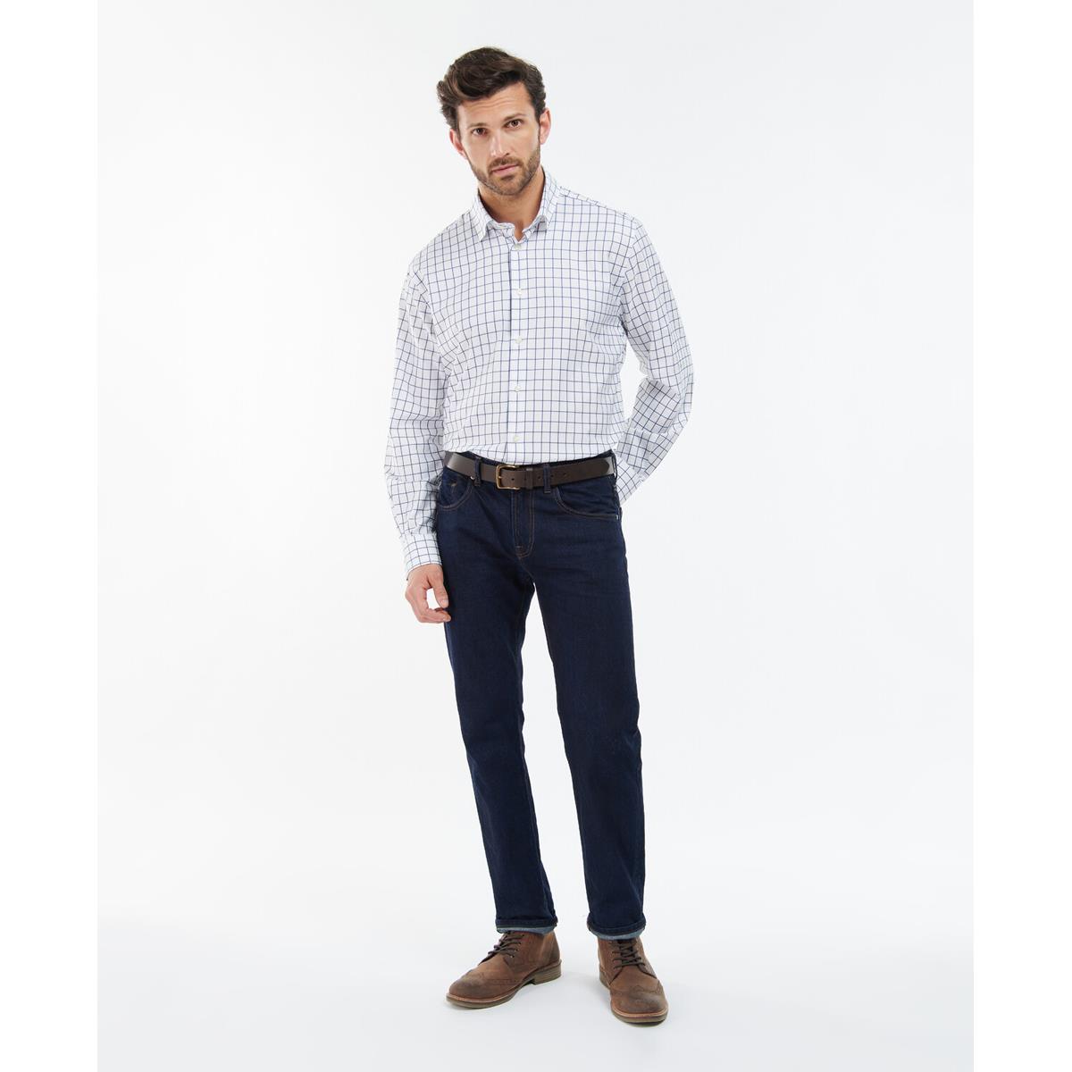 Blue Barbour Mens Hanstead Country Active Shirt On Model