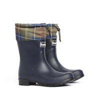 Navy/Classic Tartan Barbour Womens Mowbray Mid Welly