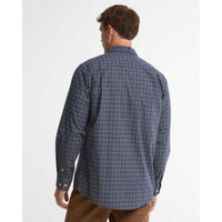 Navy Barbour Mens Alderwood Regular Fit Tattersall Shirt BACK