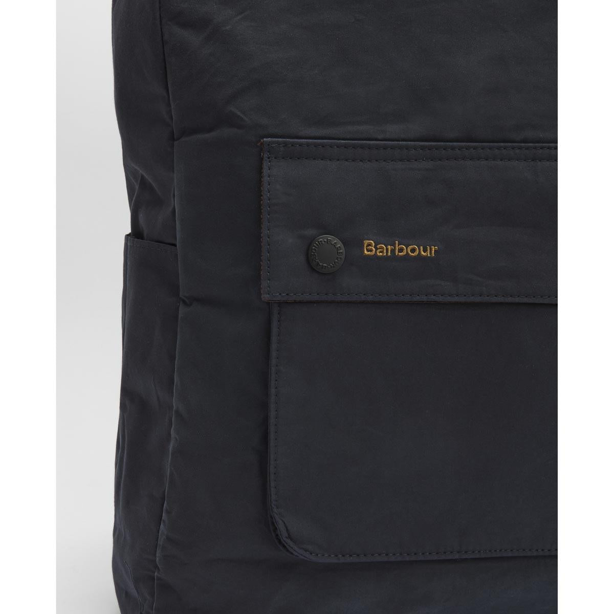 Navy Barbour Transport Foldover Backpack Bag pocket
