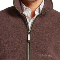Mahogany Schoffel Mens Oakham Retro Fleece Gilet Zip
