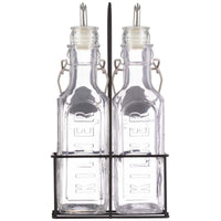 Kilner Set of 2 300ml Oil Bottles and Metal Rack