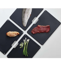 Rose Gold Joseph Joseph Folio Steel 4-piece chopping board set quad