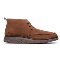 Cola Suede Clarks Mens RelaxLite Moc Boots Side View