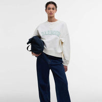 Neutral Barbour Womens Silverdale Sweatshirt On Model