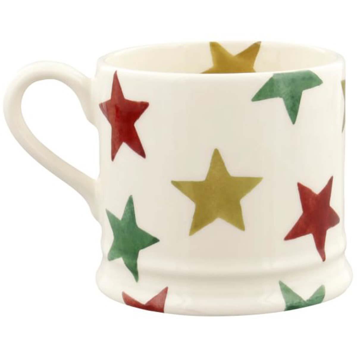 Emma Bridgewater Christmas Red Green and Gold Stars Small Mug