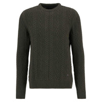 Olive Barbour Mens Lowfen Cable Crew