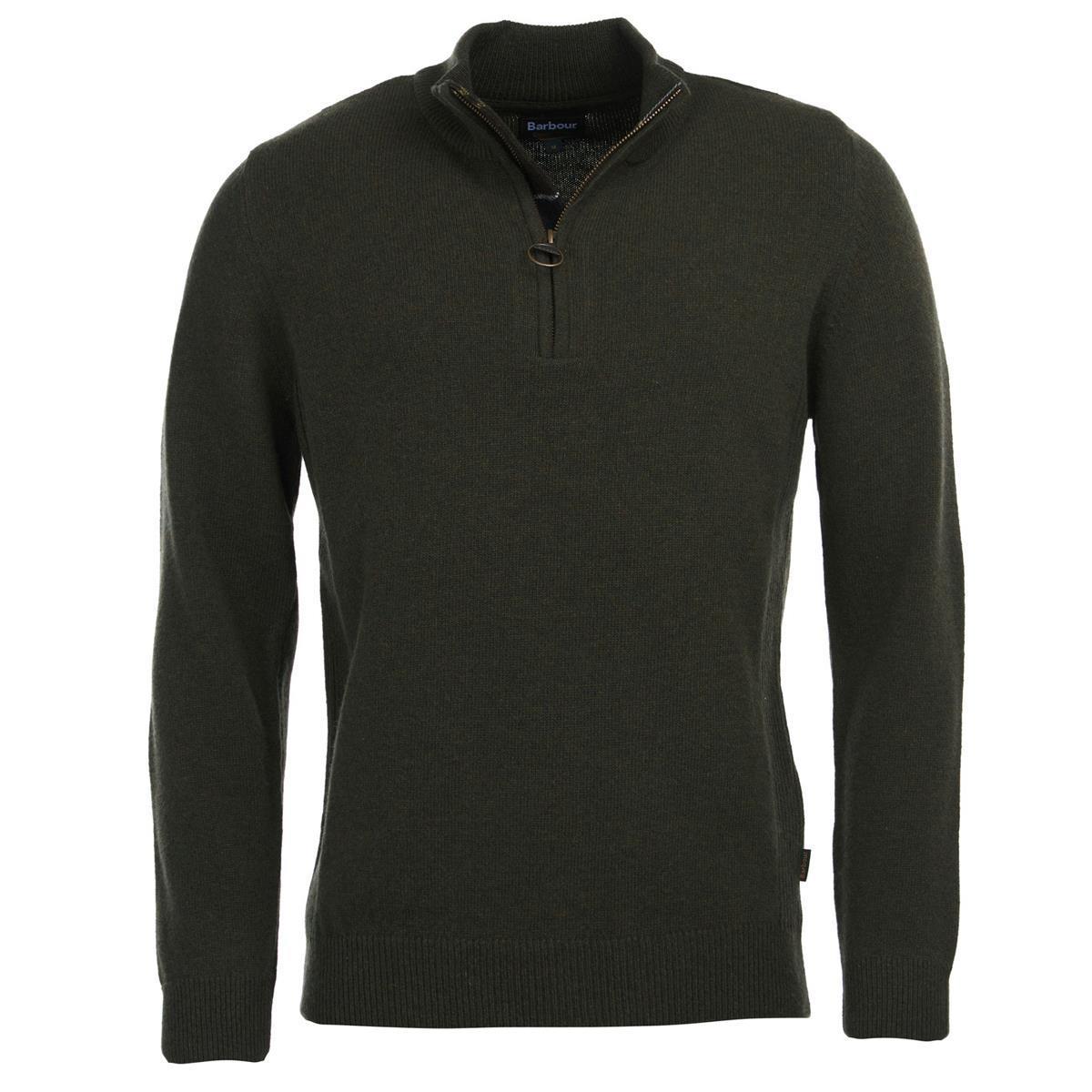 Olive Marl Barbour Mens Holden Half Zip