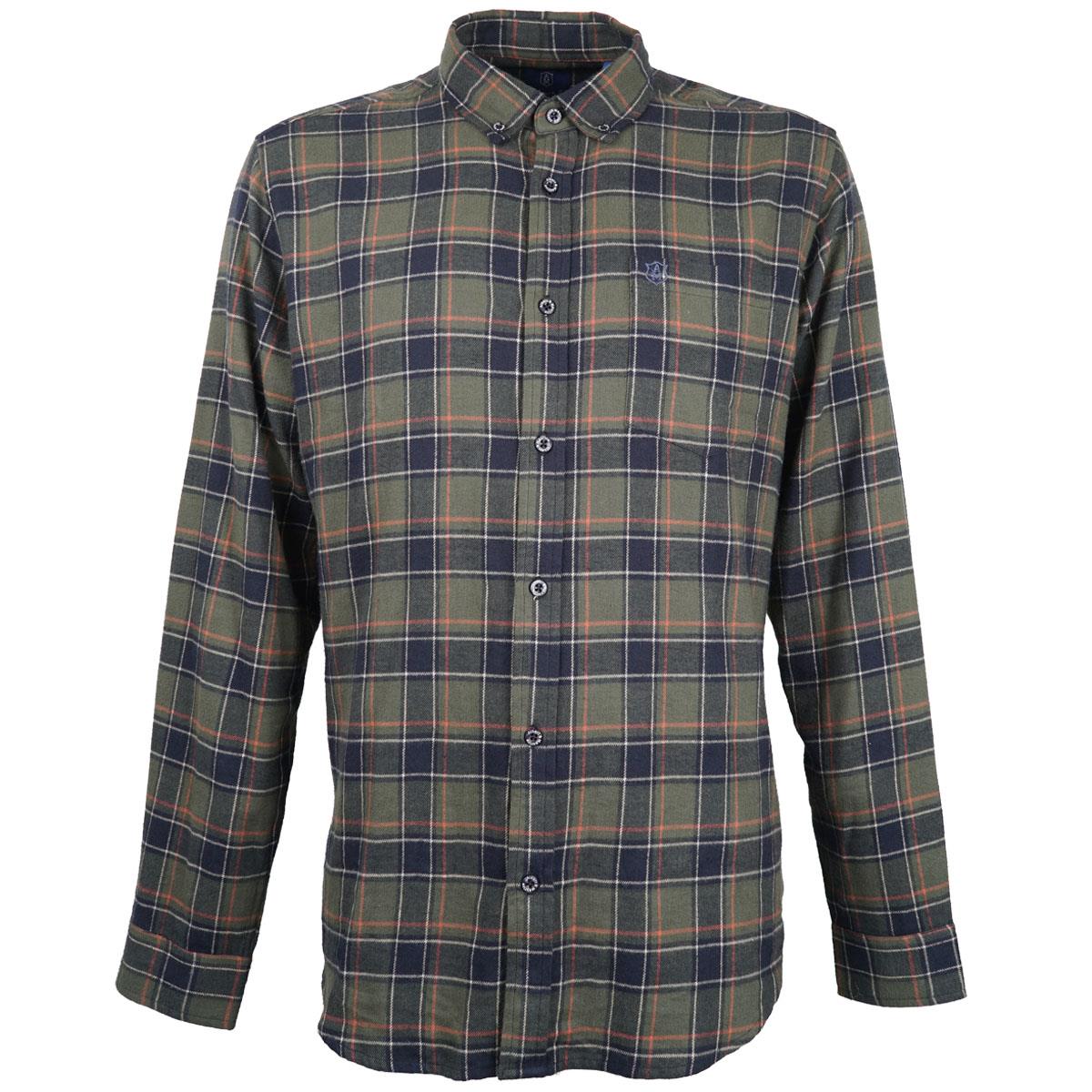 Albert and Maurice Mens Wye Shirt Olive Green Check