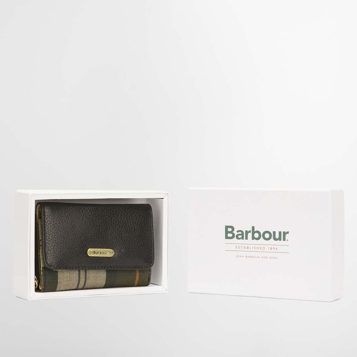 Black/Ancient Barbour Womens Rosa Leather French Purse Boxed