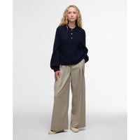 Navy Barbour Womens Evie Knitted Jumper On Model
