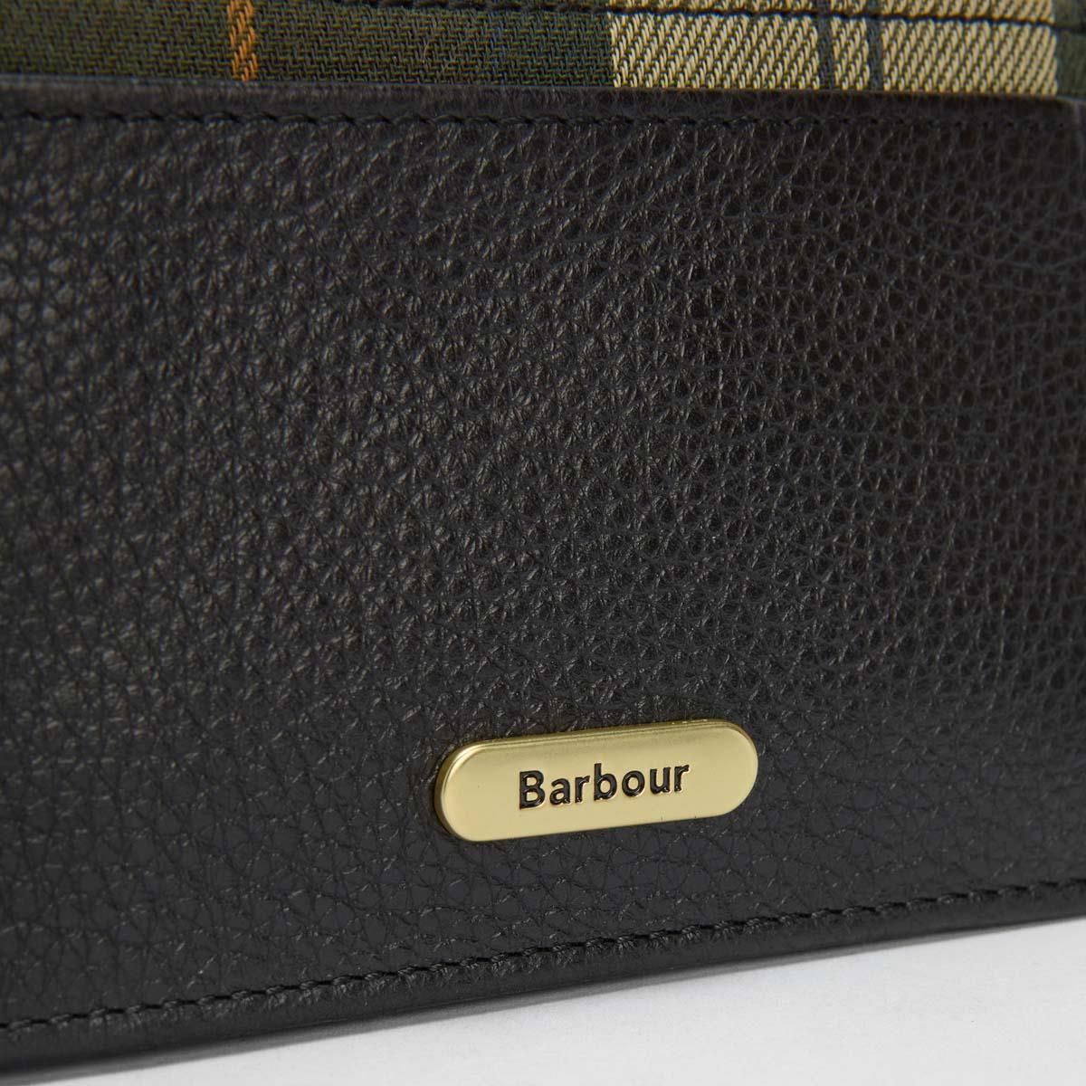 Black/Ancient Barbour Womens Alder Leather Card Holder Badge