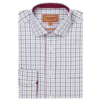 Port/Lake Blue Schoffel Mens Milton Tailored Shirt