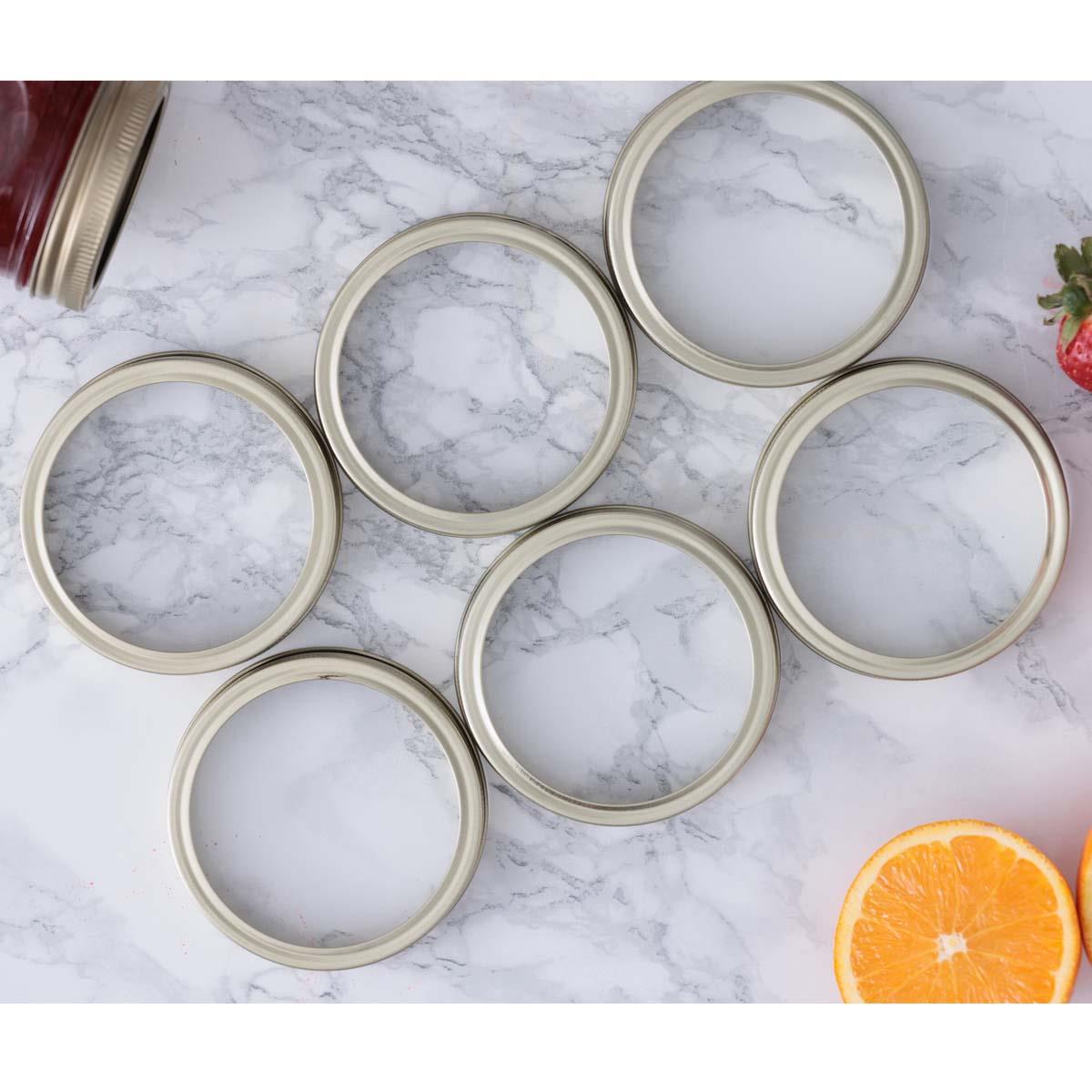 Kilner Set of 6 Wide Mouth Preserve Jar Screw Bands ls