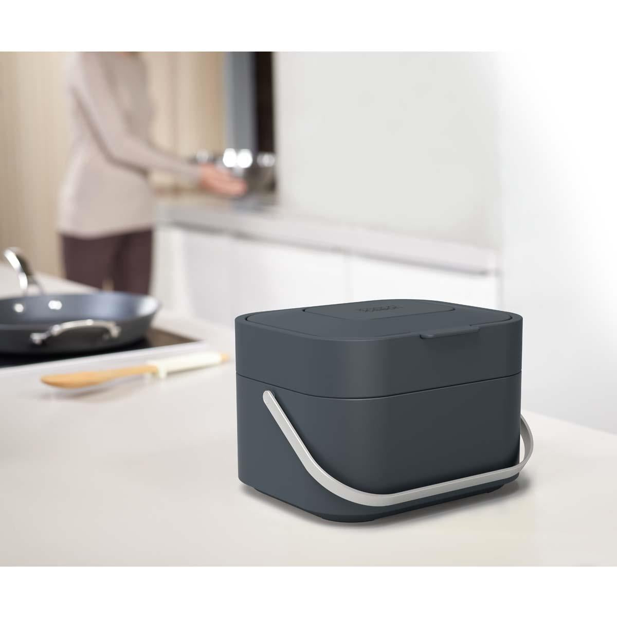 Graphite Joseph Joseph Stack 4L Food Waste Caddy counter