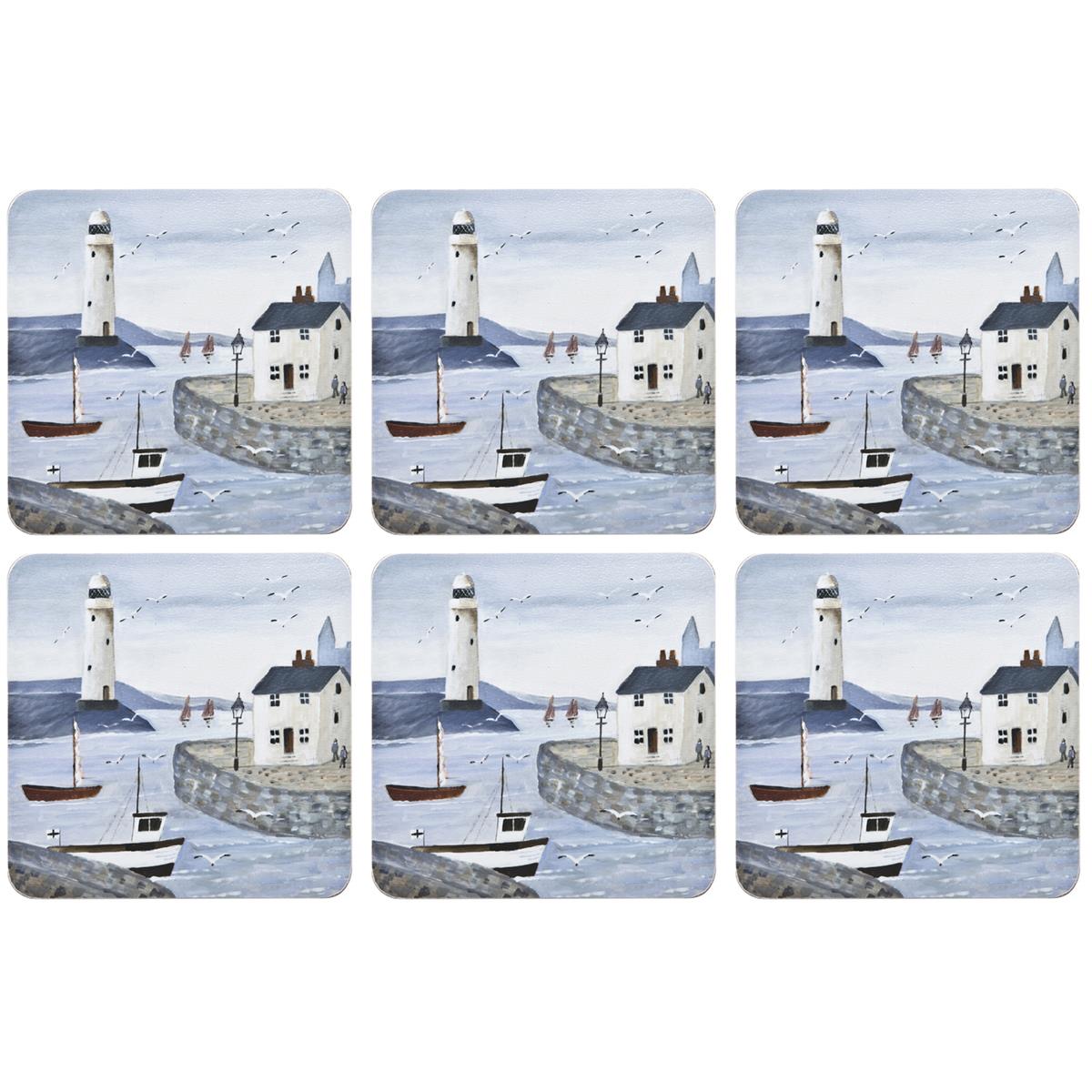 Denby Coastal Lighthouse Set Of 6 Coasters