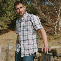 Navy Barbour Mens Drafthill Short Sleeve Regular Fit Shirt Lifestyle