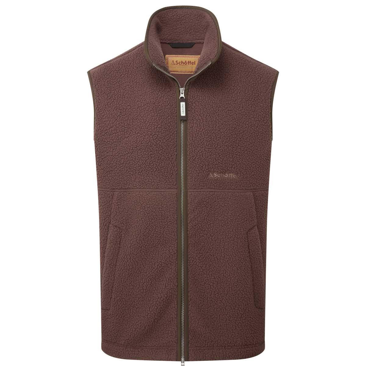 Mahogany Schoffel Mens Oakham Retro Fleece Gilet