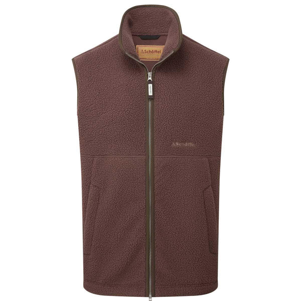 Mahogany Schoffel Mens Oakham Retro Fleece Gilet