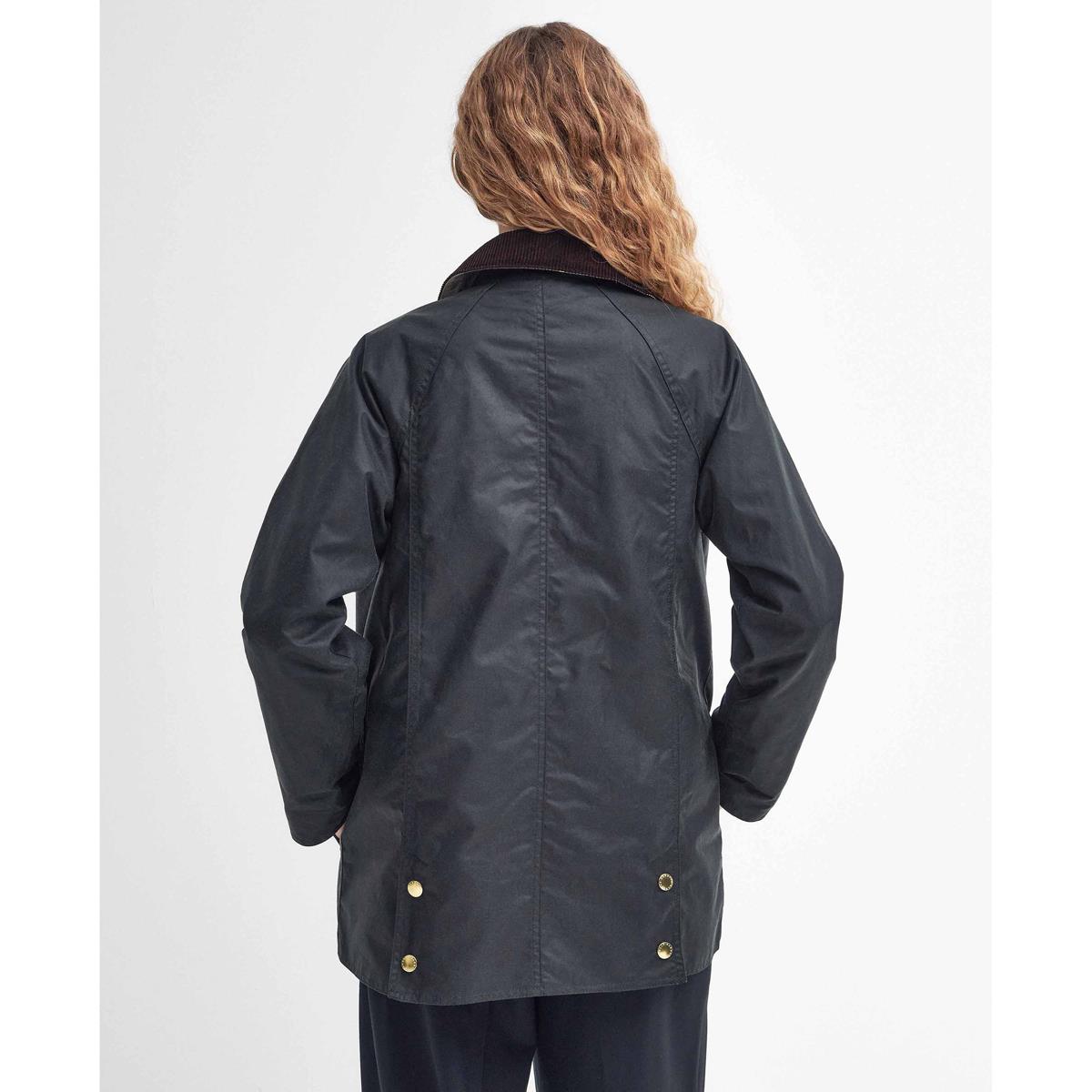 Sage/Ancient Barbour Womens Modern Beadnell Wax Jacket Back