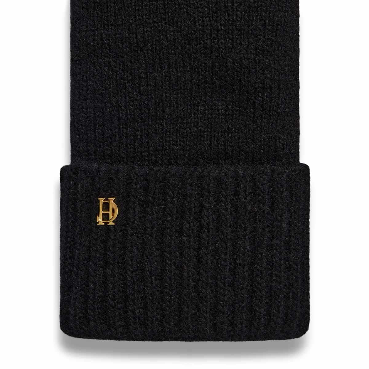 Black Holland Cooper Womens Classic Logo Gloves Detail