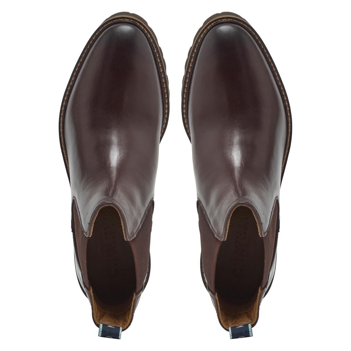 Dark Brown Chatham Womens Hickstead Chelsea Boots Top View