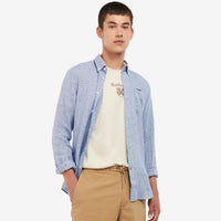 Navy Barbour Mens Linton Tailored Shirt Front