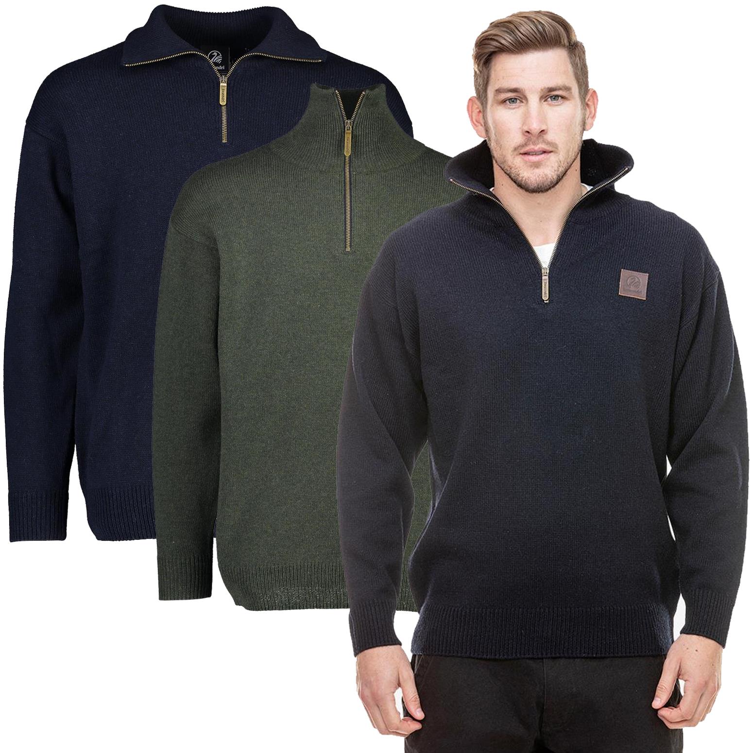 Swanndri Mens Mariner Zip Neck Sweater