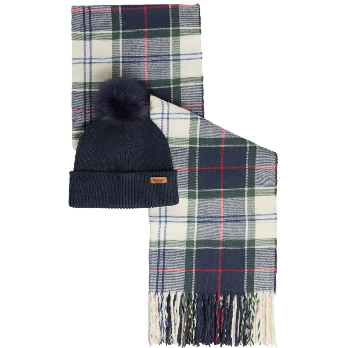 Barbour Womens Beanie & Hailes Scarf Gift Set