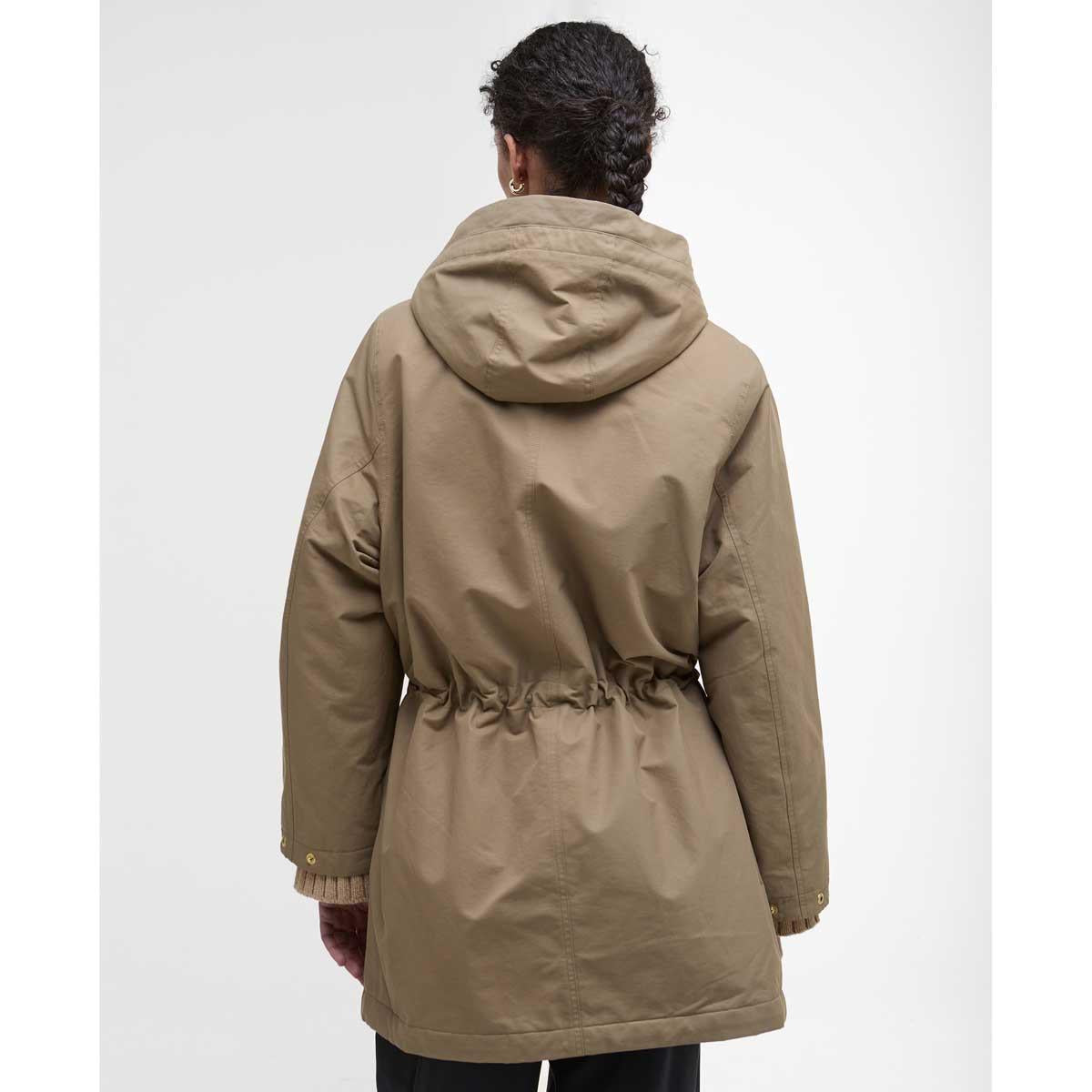 Military Brown/Ancient Barbour Womens Inola Showerproof Jacket back