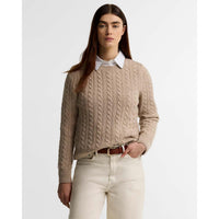 Honey Barbour Womens Ashdown Cable Knitted Jumper Front