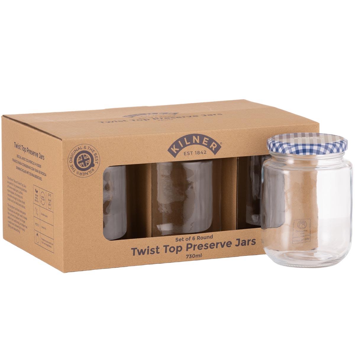 Kilner Round Set Of 6 Twist Top Jars