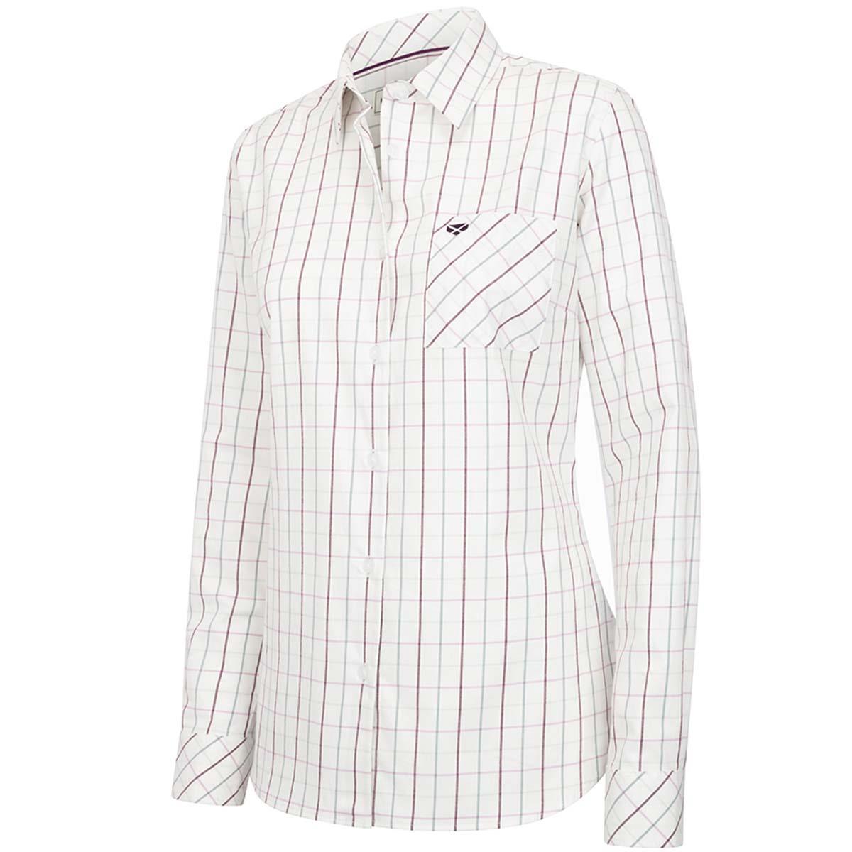 Purple/Mineral Blue Hoggs Of Fife Womens Aberlady Tattersall Shirt