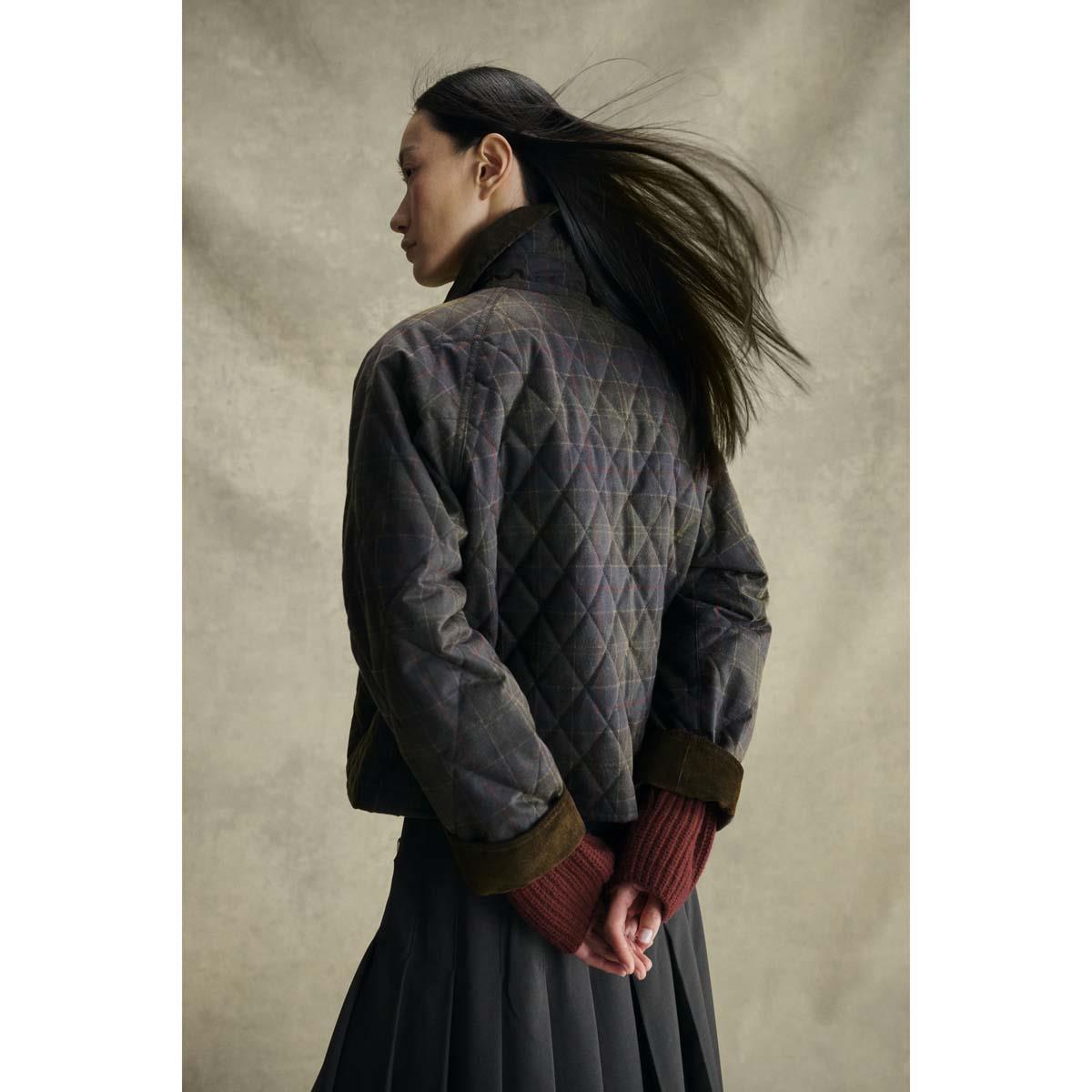 Olive/Classic Barbour Womens Tartan Reimagined Icons Tartan Quilt  LS3