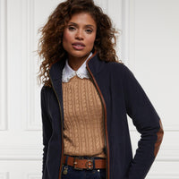 Ink navy Holland Cooper Womens Country Fleece Jacket Model