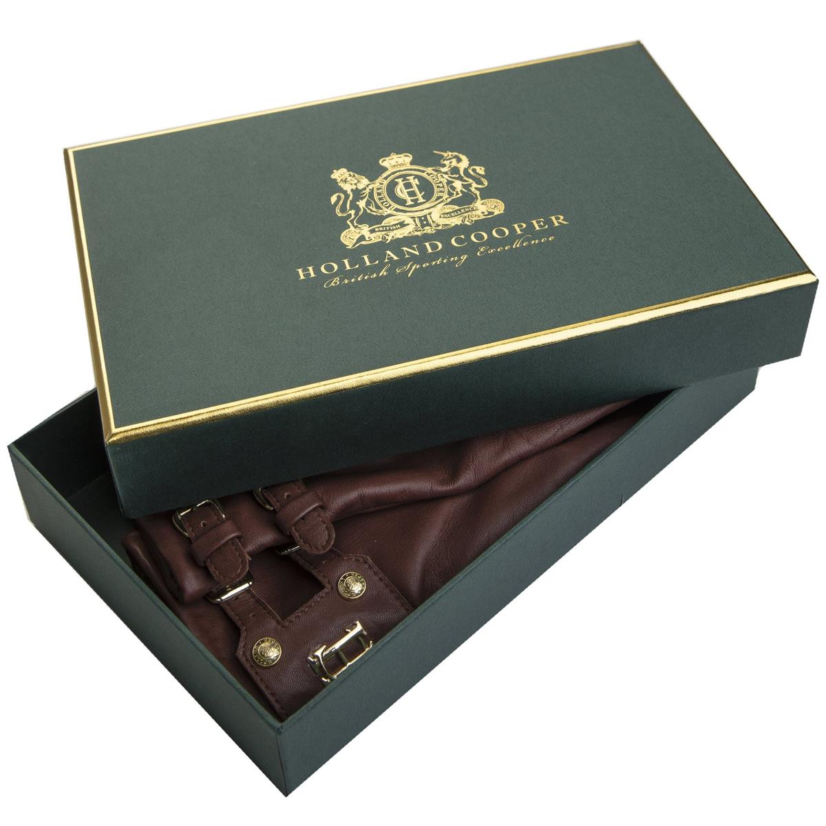 Chocolate Holland Cooper Womens Monogram Leather Gloves