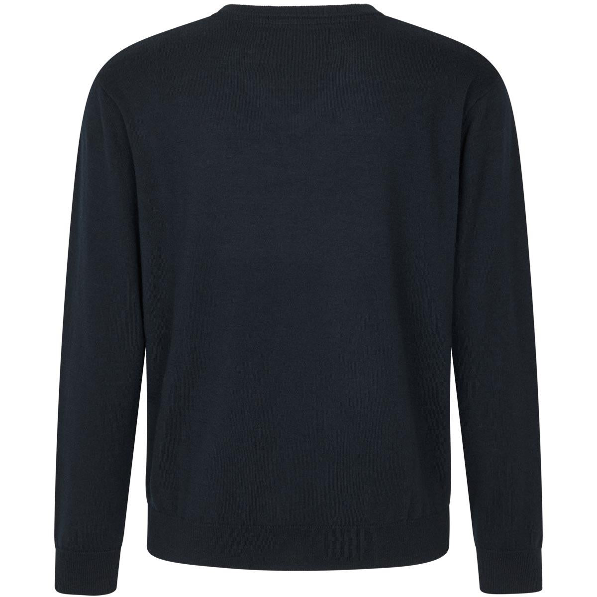Dark Sapphire Seeland Mens Pine V-Neck Merino Pullover Back