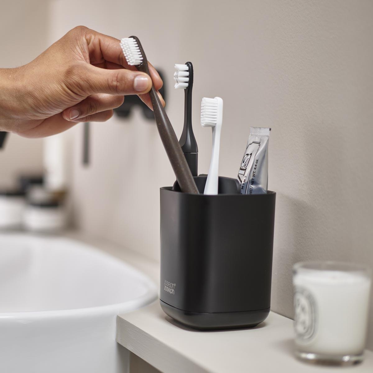 Black Joseph Joseph EasyStore Toothbrush Holder Lifestyle