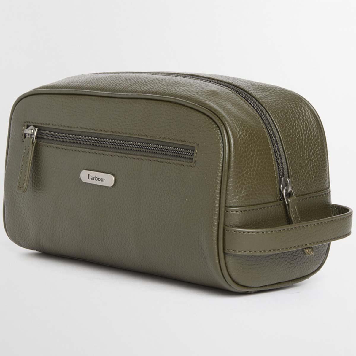 Barbour Mens Brunton Leather Washbag