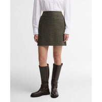 Olive Prince Of Wales Barbour Womens Browning Skirt BACK