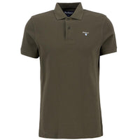 Dark Olive Barbour Mens Tartan Pique Polo