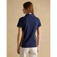 Navy Joules Beaufort Womens Polo Shirt On Model Rear