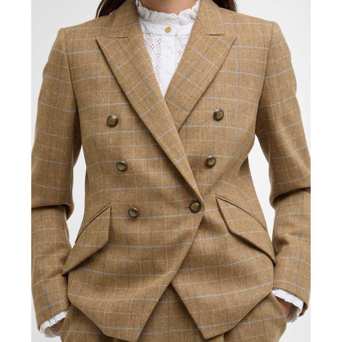 Soft Blue Barbour Womens Wisteria Tailored Blazer Closed