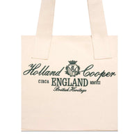 Ecru Racing Green Holland Cooper Womens Essential Tote Bag Front Detail